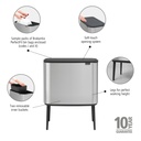 Prullenbak 11/23.0l Bo touch Brabantia fpp matt steel