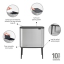Prullenbak 3x11.0l Bo touch Brabantia fpp matt steel