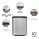 Prullenbak 60.0l Bo touch Brabantia fpp matt steel