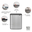 Prullenbak 2x30.0l Bo touch Brabantia fpp matt steel