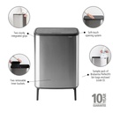 Prullenbak 2x30.0l Bo touch Hi Brabantia fpp matt steel