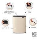 Prullenbak 12.0l Bo Brabantia soft beige