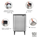 Prullenbak 12.0l Bo op poten Brabantia fpp matt steel