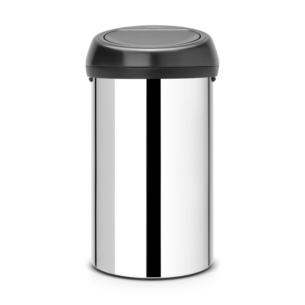 Prullenbak 60.0l touch bin Brabantia steel/matt black