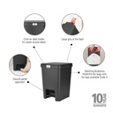 Prullenbak StepUp 25.0l Brabantia dark grey
