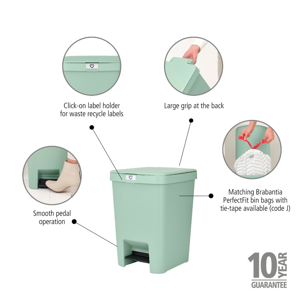 Prullenbak StepUp 25.0l Brabantia jade green