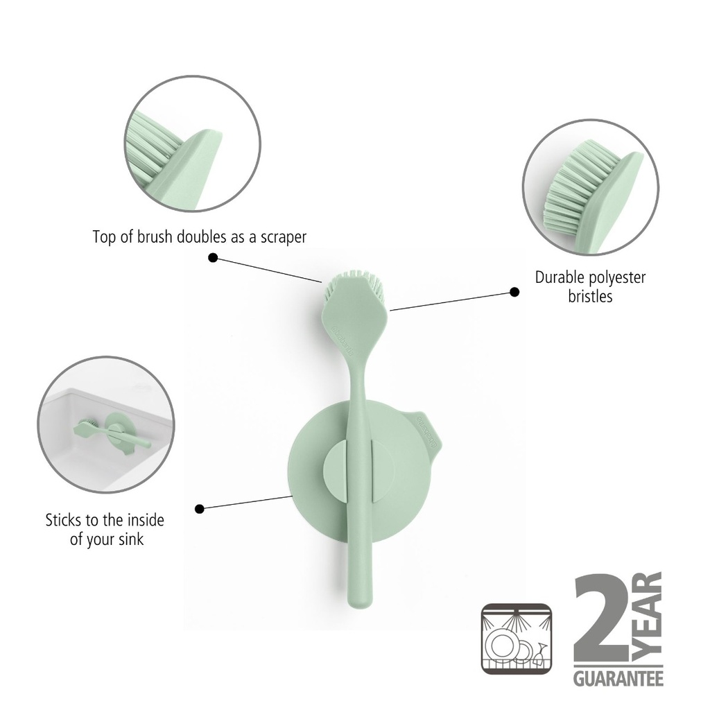 Afwasborstel m/zuignaphouder sinkside Brabantia jade green