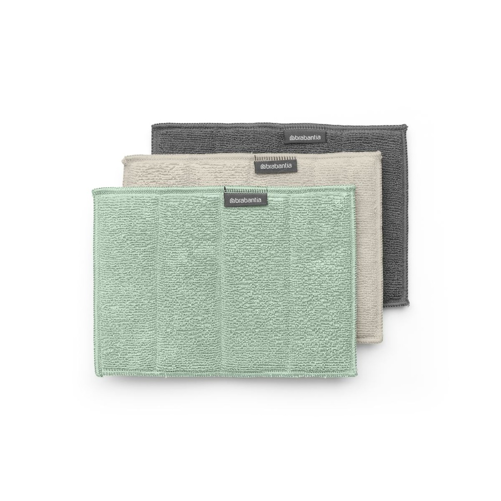 set van 3 sponsdoekjes 16x22cm sinkside microvezel Brabantia mix colours