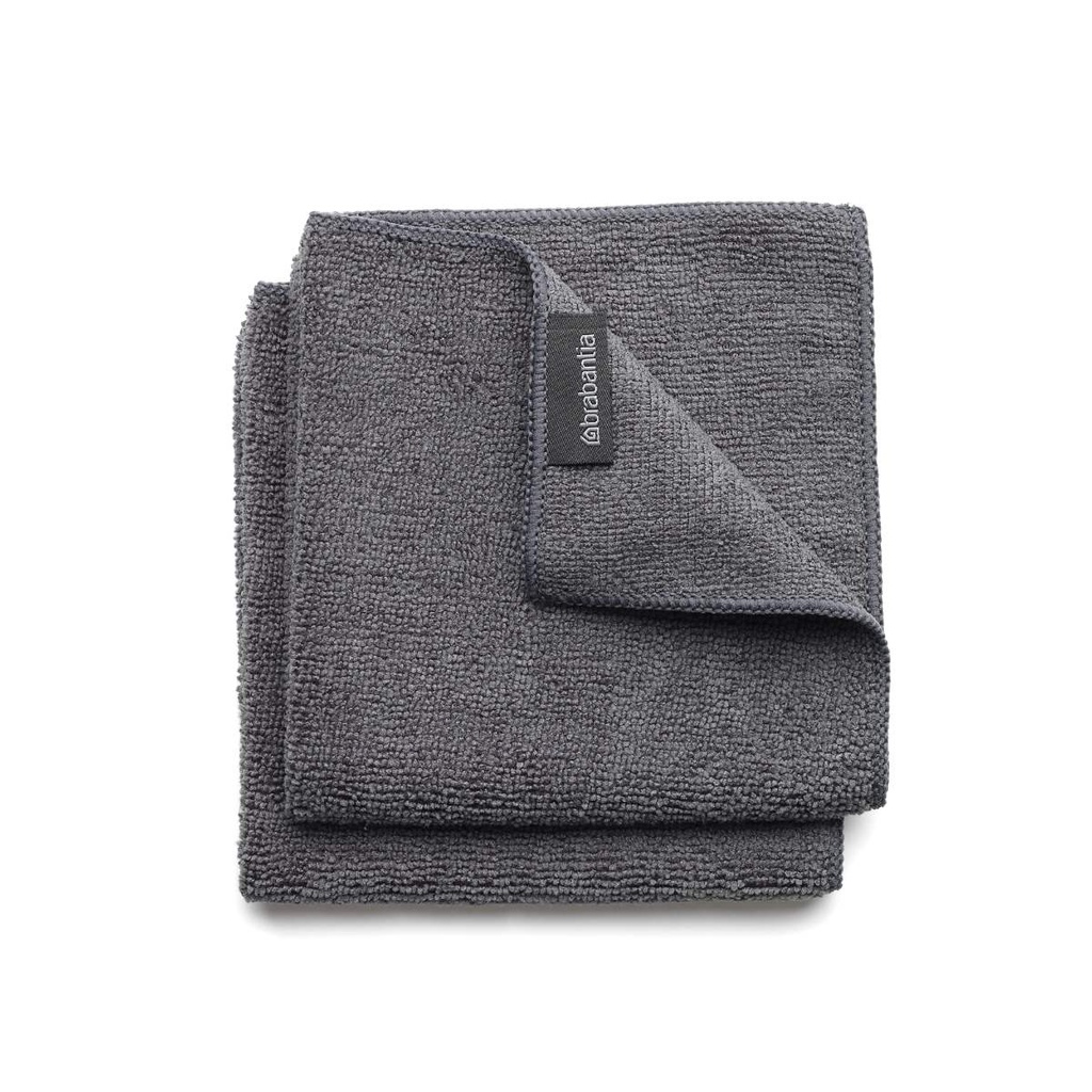 set van 2 schoonmaakdoekjes 30x30cm sinkside microvezel Brabantia dark grey