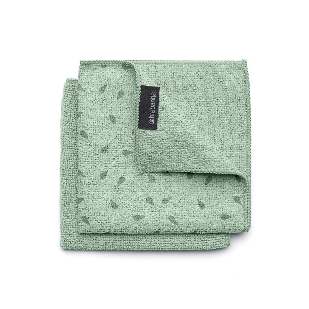 set van 2 schoonmaakdoekjes 30x30cm sinkside microvezel Brabantia jade green
