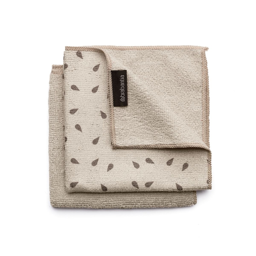 set van 2 schoonmaakdoekjes 30x30cm sinkside microvezel Brabantia soft beige