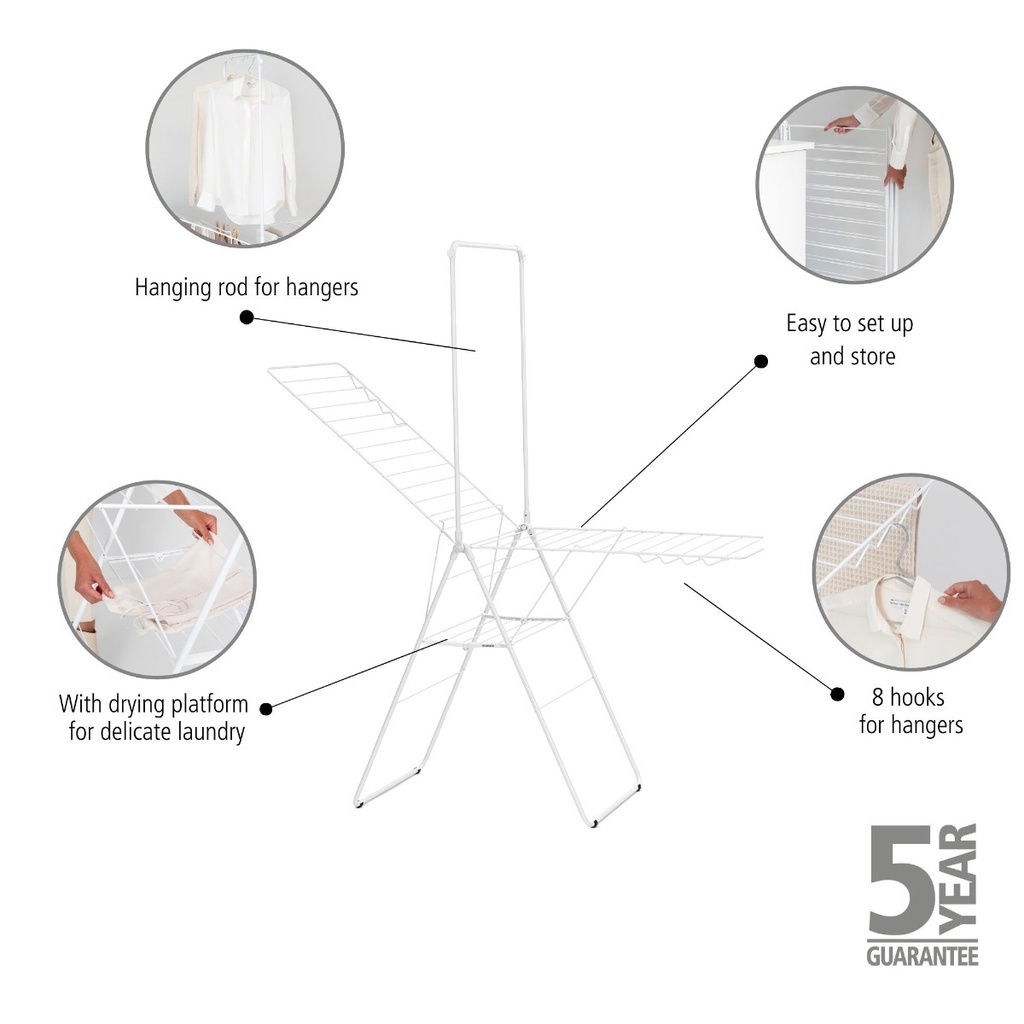 Droogrek 25.0mtr m/stang hangon Brabantia white