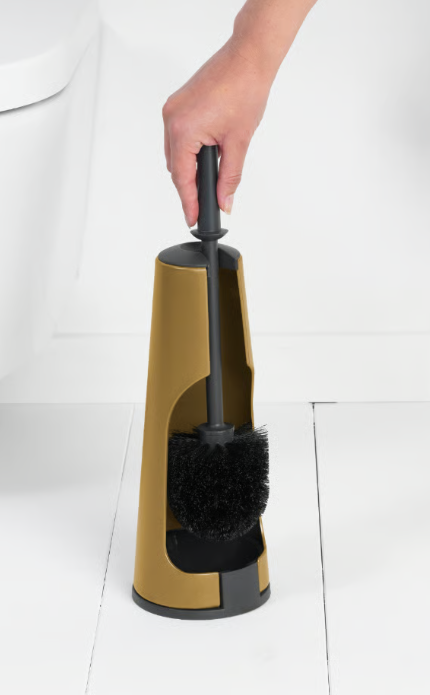 Toiletborstel m/houder renew Brabantia warm gold