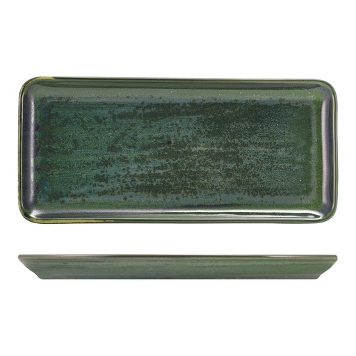 [513657] Schaal rechthoek 31.0x14.0cm Terra Aqua Green Genware