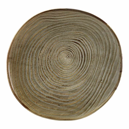 [513747] Bord plat coupe organic 25.0cm Terra Smoke Grey Genware