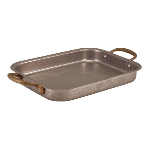 [513897] Schaal diep 27.5x20.3cm steel vintage Genware