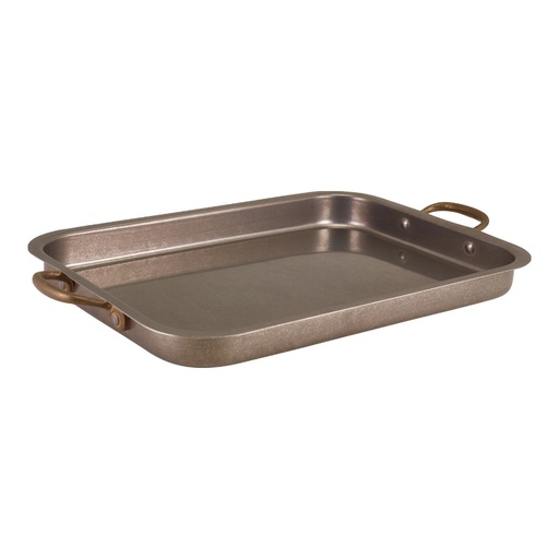[513899] Schaal diep 37.3x27.5cm steel vintage Genware