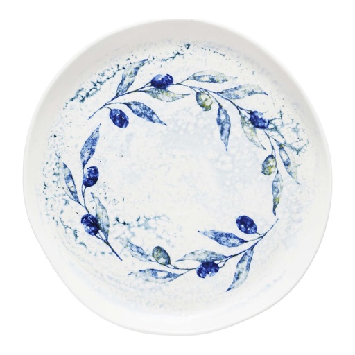 [515711] Bord plat coupe organic 25.5cm Inked Fresco Grove Blue Churchill
