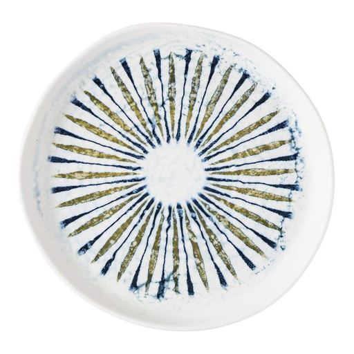 [515717] Bord plat coupe organic 16.5cm Inked Fresco Shoal Blue Churchill