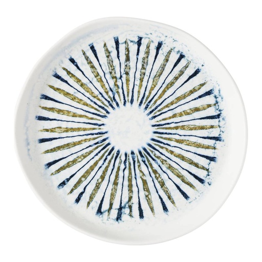 [515718] Bord plat coupe organic 21.5cm Inked Fresco Shoal Blue Churchill