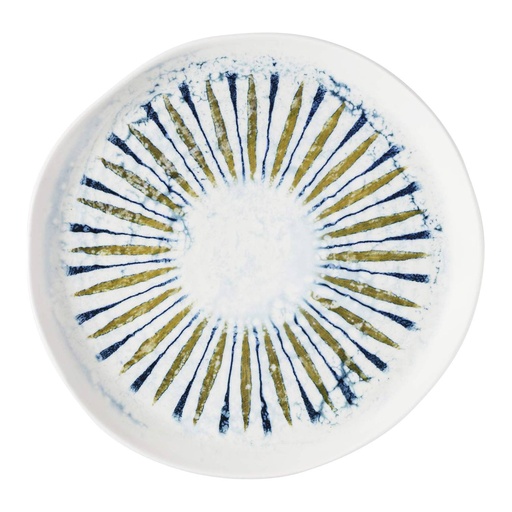 [515719] Bord plat coupe organic 25.5cm Inked Fresco Shoal Blue Churchill