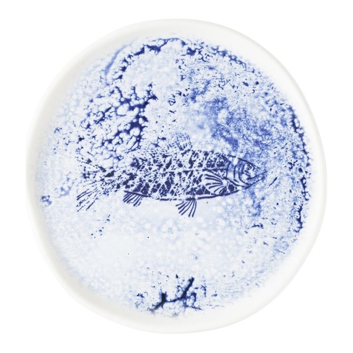 [515724] Bord plat coupe organic 14.0cm Inked Fresco Pisces Blue Churchill