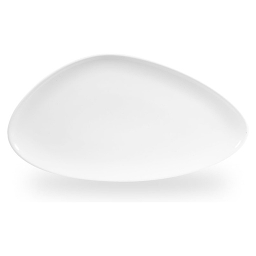 [516140] Bord plat driehoek 30.4x20.5cm Lotus White Churchill