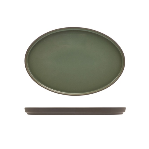 [516738] Bord ovaal 28.4x19.4cm Kava Green Genware
