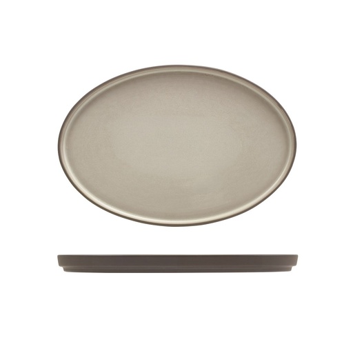 [516746] Bord ovaal 28.4x19.4cm Kava Grey Genware