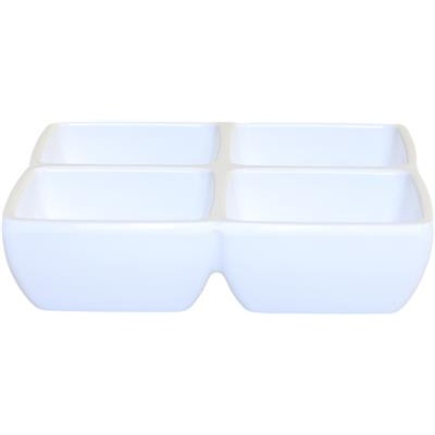 [57458] Schaal rechthoekig 6.0x(h)3.0cm four melamine wit 