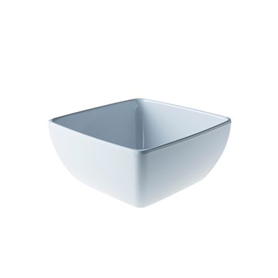 [6319] Schaal vierkant 19.0x(h)9.0cm melamine wit 