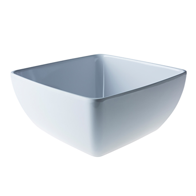 [6327] Schaal vierkant 25.0x(h)12.0cm melamine wit 