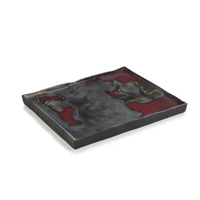 [15708] Bord plat rechthoek 21.0x17.5cm solar storm Solstice