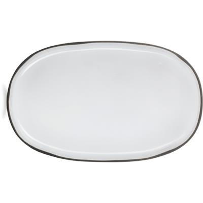 [19203] Bord ovaal walled 35.5x21.8cm Caractère white