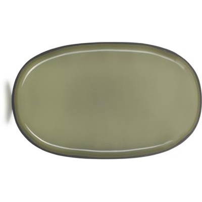 [19267] Bord ovaal walled 35.5x21.8cm Caractère cardamom