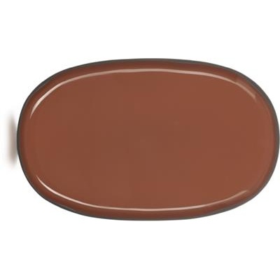 [52852] Bord ovaal walled 35.5x21.8cm Caractère cinnamon