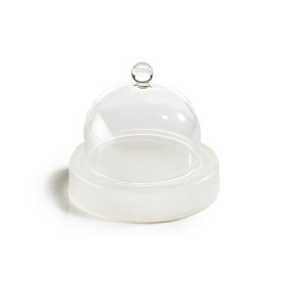 [53389] Boterschaaltje m/glas deksel Mealplak nacryl
