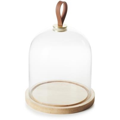 [54225] Stolp/cloche m/plateau 20.0x(h)24.0cm revol hout