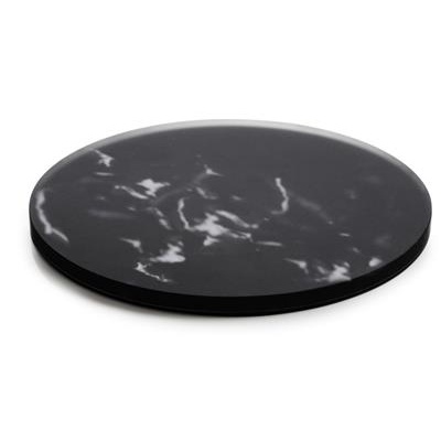 [55367] Serveerplateau rd 20.0cm Mealplak black marble