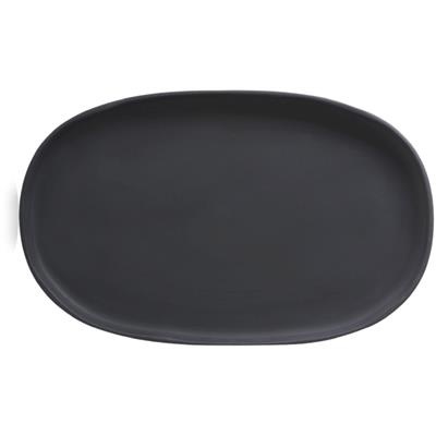 [58484] Bord ovaal 35.5x21.8cm Caractère black matt