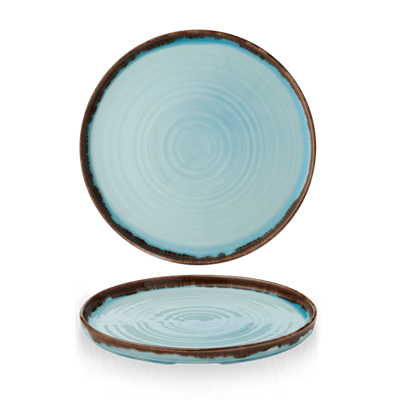 [16155] Bord walled 26.0cm Harvest Turquoise wp261