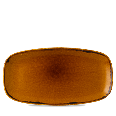 [16561] Schaal oblong 35.5x18.9cm Harvest Brown xo141