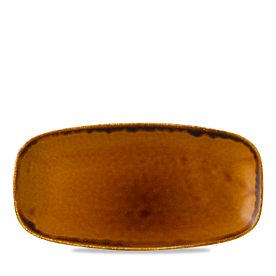 [16566] Schaal oblong 29.8x15.3cm Harvest Brown xo111