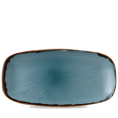 [16568] Schaal oblong 35.5x18.9cm Harvest Blue xo141
