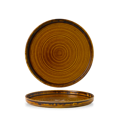 [33007] Bord walled 21.0cm Harvest Brown wp211