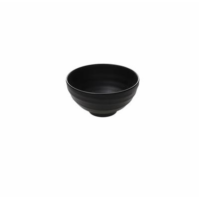 [3885] Kom op voet rond  19.0 cm 130.0 cl melamine zwart
