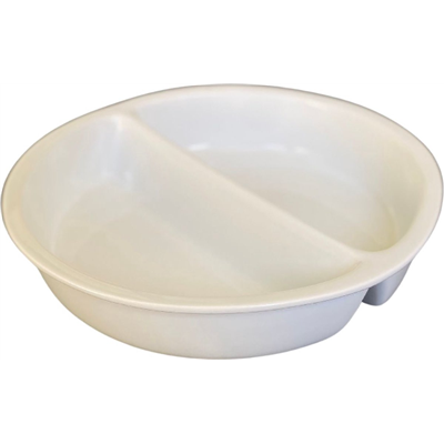 [6696] Schaal buffet rd 35.5x(h)7.0cm Split wit Duralite