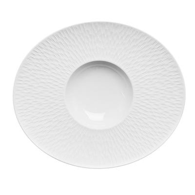 [16089] Bord diep ov. 32.0x 27.0cm Boreal satin wit