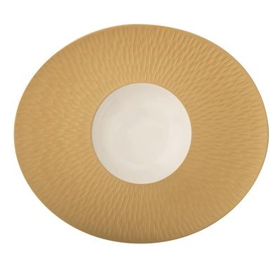 [16813] Bord diep ov. 30.0x 26.0cm Boreal Satin goud
