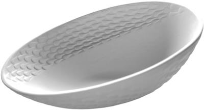 [54999] Schaaltje 18.5x14.5x(h)7.0cm Tears l wit mat